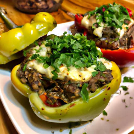 Bison Stuffed Peppers.