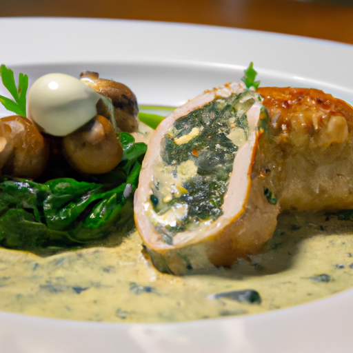 Spinach Stuffed Chicken Roulade