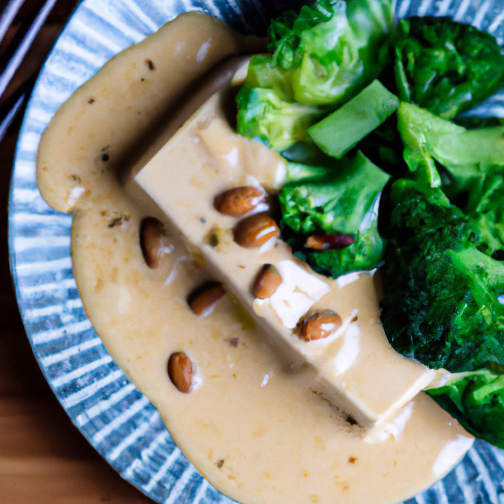  Steamed Tofu and Broccoli with Peanut Sauce 