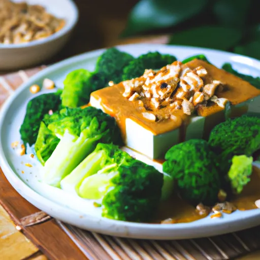 Healthy and Flavorful Peanut Sauce Steamed Tofu and Broccoli Recipe