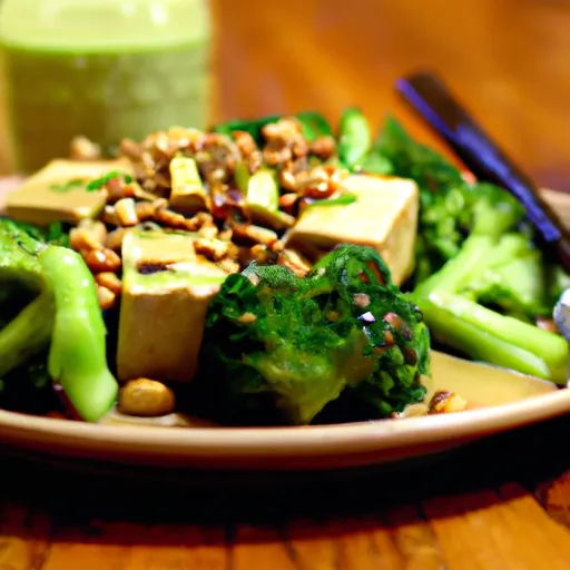 How to make Steamed Tofu and Broccoli with Peanut Sauce